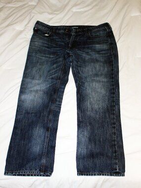 Express Men’s Classic Straight Jeans 36x32 Dark Wash Denim Original